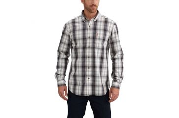 Image of Carhartt Essential Plaid Button Down Long Sleeve Shirt for Mens, Black, 4XL/Regular 102817-001-REG-4XL
