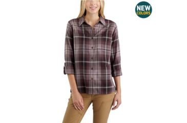 Image of Carhartt Fairview Plaid Shirt-Women's, Deep Wine, Medium, Regular, 103085-643-REG-M