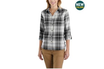 Image of Carhartt Fairview Plaid Shirt-Women's, Vapor Gray, XLarge, Regular, 103085-056-REG-XL