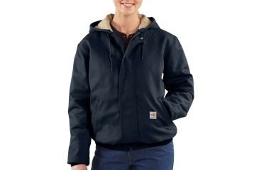 Image of Carhartt Flame-Resistant Canvas Active Jacket, Dark Navy, Extra Small/Regular 101629-410-REG-XS