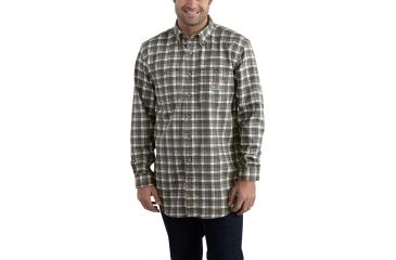 Image of Carhartt Flame-Resistant Classic Plaid Shirt, Gray, 2XL/Tall 101028-033-TLL-2XL