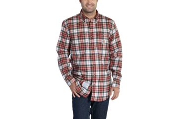 Image of Carhartt Flame-Resistant Classic Plaid Shirt, Dark Crimson/Black, 4XL/Tall 101028-932-TLL-4XL