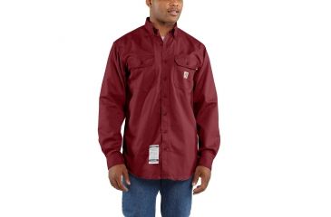Image of Carhartt Flame-Resistant Classic Twill Shirt, Dark Crimson, Large/Tall FRS160-608-TLL-LRG