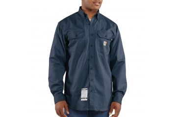 Image of Carhartt Flame-Resistant Classic Twill Shirt, Dark Navy, Extra Large/Regular FRS160-DNY-REG-XLG