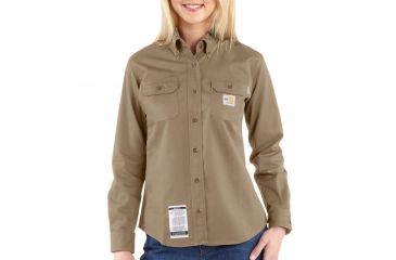 Image of Carhartt Flame-Resistant Classic Twill Shirt, Khaki, Extra Small/Regular WFRS160-KHI-REG-XSM