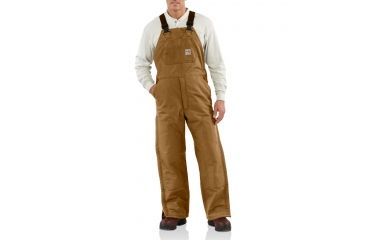 Image of Carhartt Flame-Resistant Duck Bib Lined Overall, Carhartt Brown, 30/32 101626-211-32-30