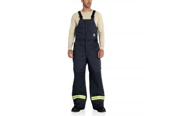 Image of Carhartt Flame-Resistant Extremes Arctic Biberall, Dark Navy, Small/Regular 100785-410-REG-S