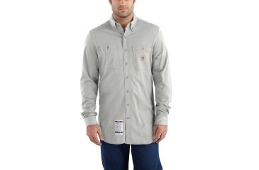 Image of Carhartt Flame-Resistant Force Cotton Hybrid Shirt, Light Gray, Medium/Regular 101698-051-REG-M