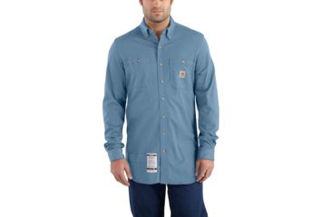 Image of Carhartt Flame-Resistant Force Cotton Hybrid Shirt, Medium Blue, Small/Regular 101698-465-REG-S