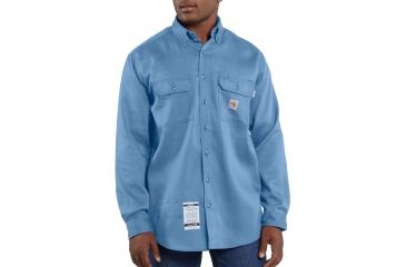 Image of Carhartt Flame-Resistant Lightweight Twill Shirt, Medium Blue, Extra Large/Regular FRS003-465-REG-XLG