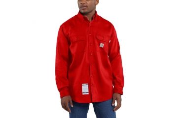 Image of Carhartt Flame-Resistant Lightweight Twill Shirt, H Red, 2XL/Tall FRS003-629-TLL-XXL
