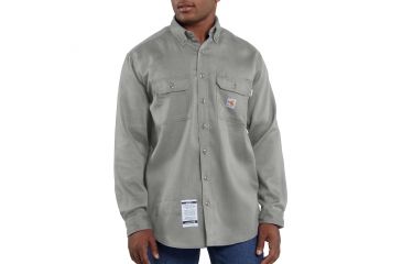 Image of Carhartt Flame-Resistant Lightweight Twill Shirt, Gray, Medium/Regular FRS003-GRY-REG-MED