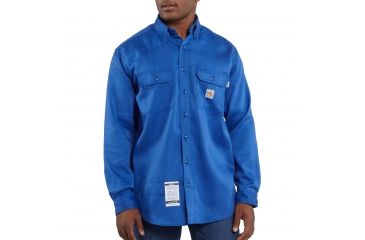 Image of Carhartt Flame-Resistant Lightweight Twill Shirt, Royal, Small/Regular FRS003-RYL-REG-SML