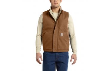 Image of Carhartt Flame-Resistant Mock Neck Vest, Carhartt Brown, Medium/Regular 101029-211-REG-M