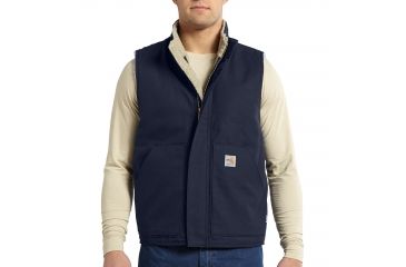 Image of Carhartt Flame-Resistant Mock Neck Vest, Dark Navy, Medium/Regular 101029-410-REG-M