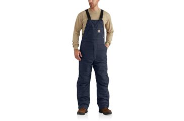 Image of Carhartt Flame-Resistant Quick Duck Lined Bib Overall for Mens, Dark Navy, 36/32 102691-410-32-36