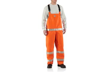 Image of Carhartt Flame-Resistant Rainwear Bib Overall, Bold Orange, 2XL/Tall 100445-827-TLL-2XL