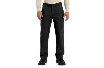 Image of Carhartt Flame-Resistant Washed Duck Work Dungaree, Black, 30/30 100791-001-30-30