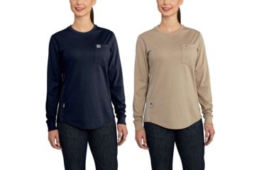 Image of Carhartt Flame-Resistant Womens Force Cotton Long Sleeve Crew T-Shirt