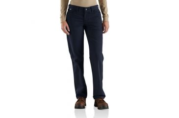 Image of Carhartt Flame-Resistant Womens Rugged Flex Canvas Pant, Dark Navy, 2/Short 102689-410-SHT-2