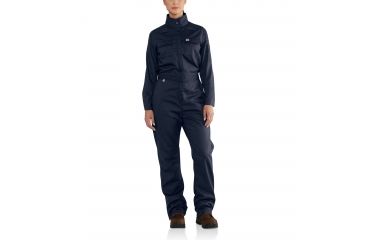 Image of Carhartt Flame-Resistant Womens Rugged Flex Twill Coverall, Dark Navy, Large/Short 102450-410-SHT-L