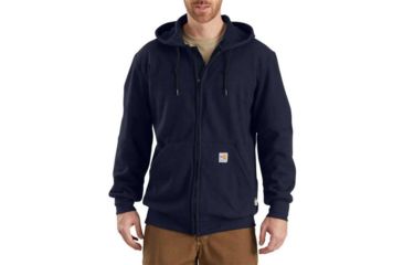 Image of Carhartt Flame-Resistant Zip Sweatshirt, Dark Navy, Small/Regular, 102908-410-REG-S
