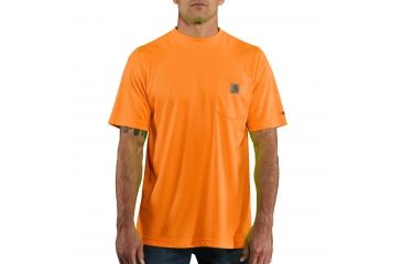 Image of Carhartt Force Color Enchanced Short-Sleeve T-Shirt, Brite Orange, 2XL/Regular 100493-824-REG-2XL