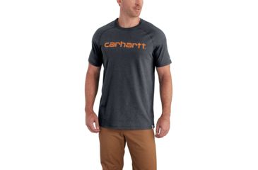 Image of Carhartt Force Cotton Delmont Gphc Short Sleeve T Shirt - Mens, Granite Heather, L-REG 102549-020-REG-L