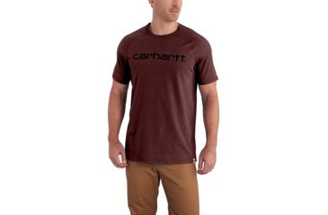Image of Carhartt Force Cotton Delmont Gphc Short Sleeve T Shirt - Mens, Red Brown Heather, 2XL-REG 102549-603-REG-2XL
