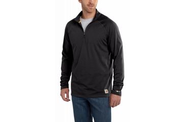 Image of Force Cotton Delmont Long Sleeve Quarter Zip - Mens-Black-X-Large