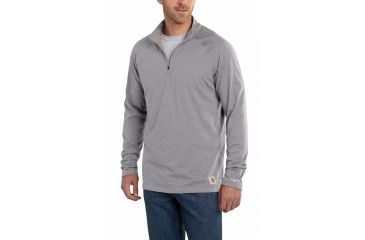 Image of Force Cotton Delmont Long Sleeve Quarter Zip - Mens-Heather Gray-X-Large
