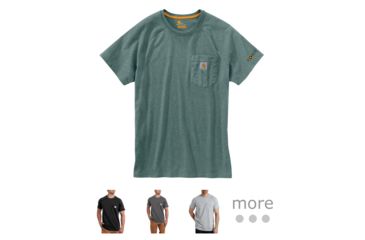 Image of Carhartt Force Cotton Delmont LS T-Shirt - Men's, Balsam Green Heather, Black, Carbon Heather, Heather Gray, Moss, Navy