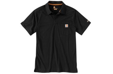 Image of Carhartt Force Cotton Delmont Pocket Polo - Mens, Black, 2XL-Regular, 103569-001-2XL-REG