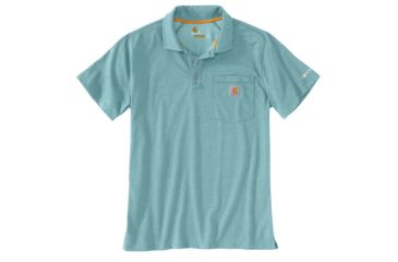 Image of Carhartt Force Cotton Delmont Pocket Polo - Mens, Cinderblock Heather, Small-Regular, 103569-493-S-REG