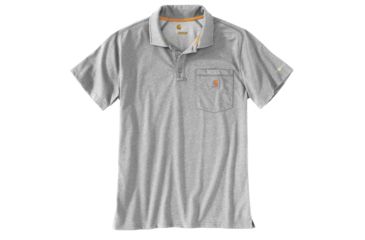 Image of Carhartt Force Cotton Delmont Pocket Polo - Mens, Heather Gray, Medium-Regular, 103569-034-M-REG