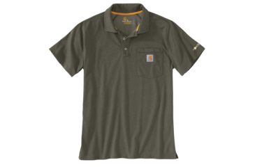 Image of Carhartt Force Cotton Delmont Pocket Polo - Mens, Moss, Large, 103569-316-REG-L