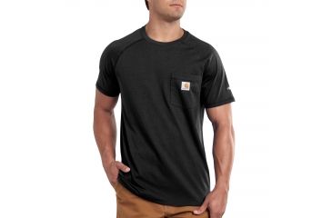 Image of Carhartt Force Cotton Delmont LS T-Shirt - Men's, Black, Small, Regular, 100410-001-REG-S