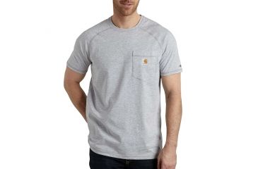 Image of Carhartt Force Cotton Delmont LS T-Shirt - Men's, Heather Gray, Small, Regular, 100410-034-REG-S