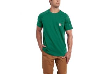 Image of Carhartt Force Cotton Delmont LS T-Shirt - Men's, Botanical Green, Extra Large, Regular, 100410-313-REG-XL