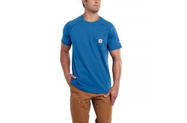 Image of Carhartt Force Cotton Delmont LS T-Shirt - Men's, Cool Blue, Medium, Regular, 100410-438-REG-M