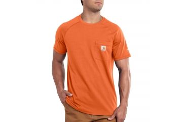 Image of Carhartt Force Cotton Delmont LS T-Shirt - Men's, Orange, Medium, Regular, 100410-800-REG-M