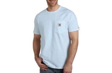 Image of Carhartt Force Cotton Delmont Short Sleeve T-Shirt - Mens, Soft Blue, Small, 100410-I20-REG-S