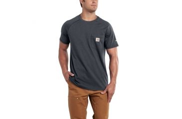 Image of Carhartt Force Cotton Delmont Short Sleeve T Shirt Relaxed Fit - Mens, Granite Heather, Large-Regular 100410-020-REG-L