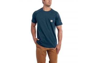 Image of Carhartt Force Cotton Delmont Short Sleeve T Shirt Relaxed Fit - Mens, Light Huron Heather, X-Large-Tall 100410-446-REG-2XL