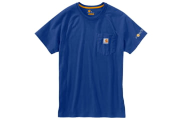 Image of Carhartt Force Cotton Delmont Short Sleeve T Shirt Relaxed Fit - Mens, Nautical Blue, XX-Large-Regular 100410-489-REG-2XL