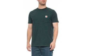Image of Carhartt Force Cotton Delmont Short Sleeve T Shirt Relaxed Fit - Mens, Everglade Heather, X-Large-Tall, 100410-388-REG-2XL