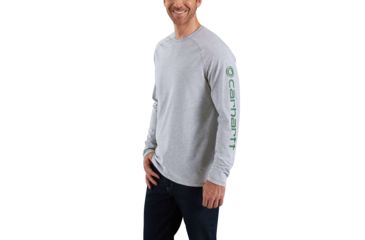 Image of Carhartt Force Cotton Delmont Sleeve Graphic T-Shirt for Mens, Heather Gray, Extra Large/Regular 101302-034-REG-XL