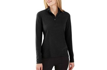 Image of Carhartt Force Delmont Quarter Zip Shirt Regular - Womens, Black Heather, Extra Small, 103597-013-XS-REG