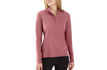 Image of Carhartt Force Delmont Quarter Zip Shirt Regular - Womens, Brick Dust Heather, Extra Small, 103597-953-XS-REG