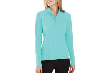 Image of Carhartt Force Delmont Quarter-Zip Shirt - Womens, Blue Turquoise Heather, Extra Large, 103597-I25-REG-XL
